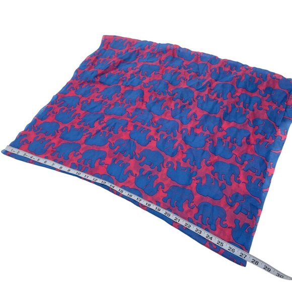Lilly Pulitzer Silk&Cashmere Elephant Print Scarf  27''X74'' Multifuntional Wrap - Picture 3 of 12